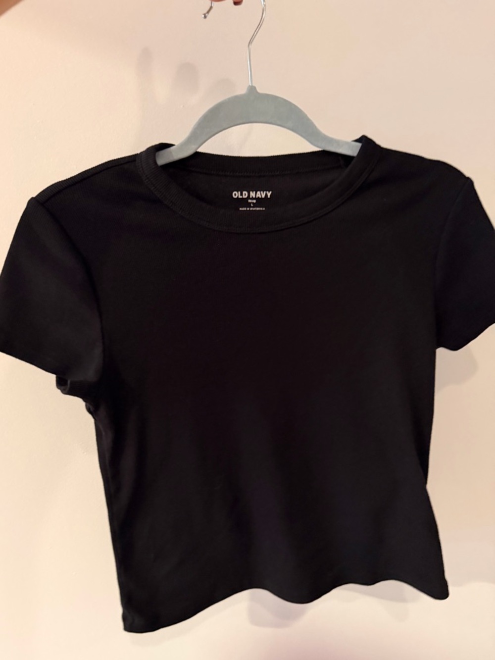 Old Navy Black Ribbed Crewneck Tee